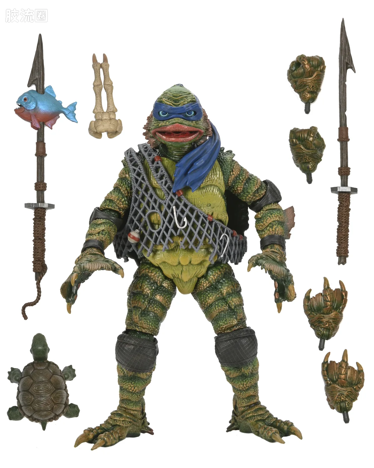 NECA 7寸可动人形系列 环球怪物 X 忍者神龟系列 电影 黑湖妖谭 莱昂纳多 - 图片