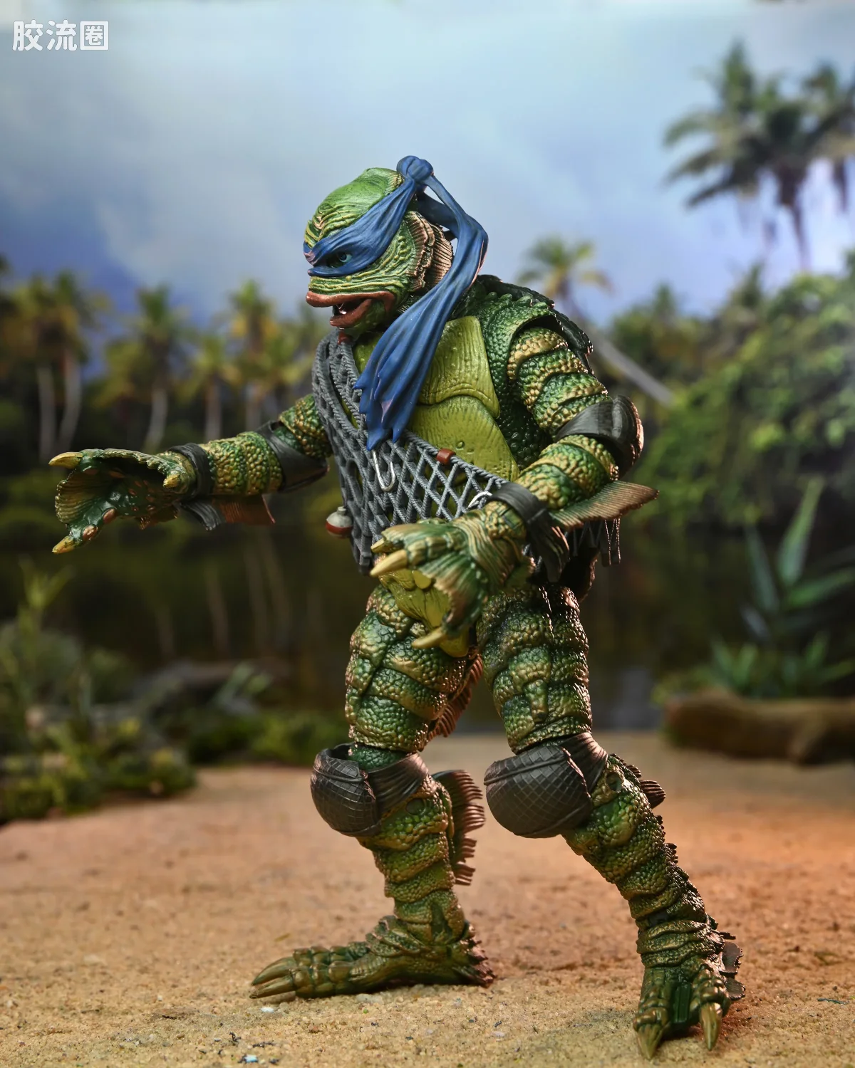 NECA 7寸可动人形系列 环球怪物 X 忍者神龟系列 电影 黑湖妖谭 莱昂纳多 - 图片