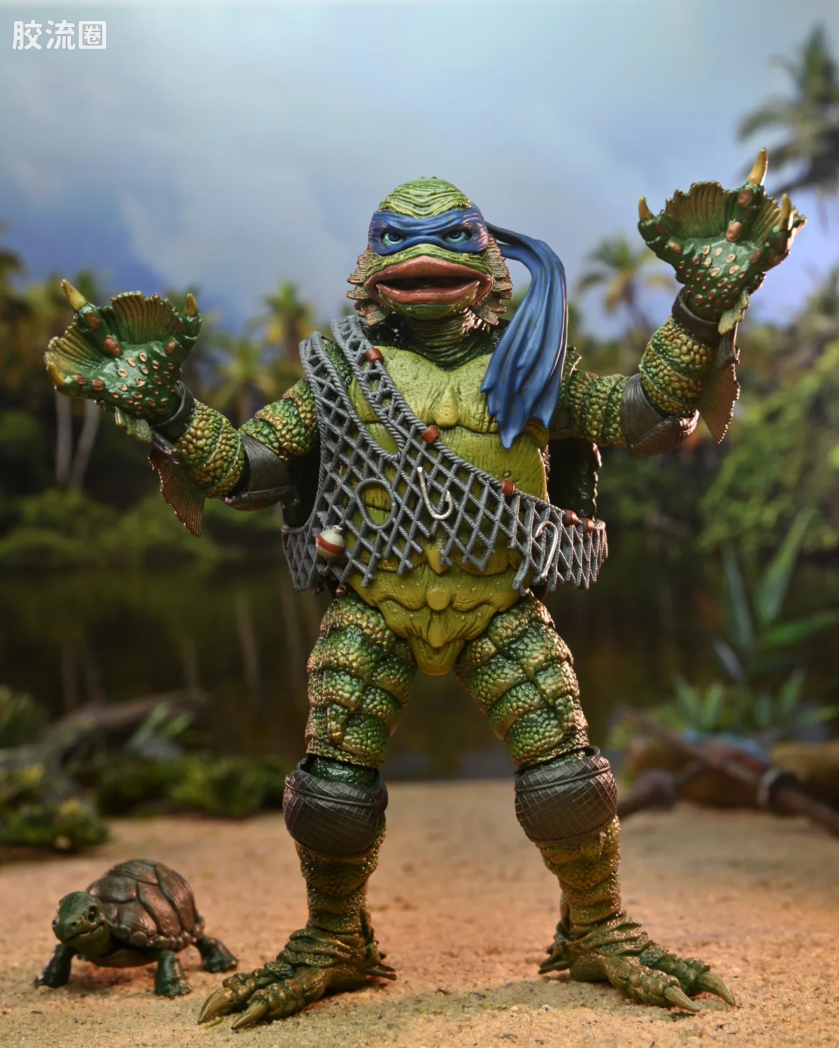 NECA 7寸可动人形系列 环球怪物 X 忍者神龟系列 电影 黑湖妖谭 莱昂纳多 - 图片