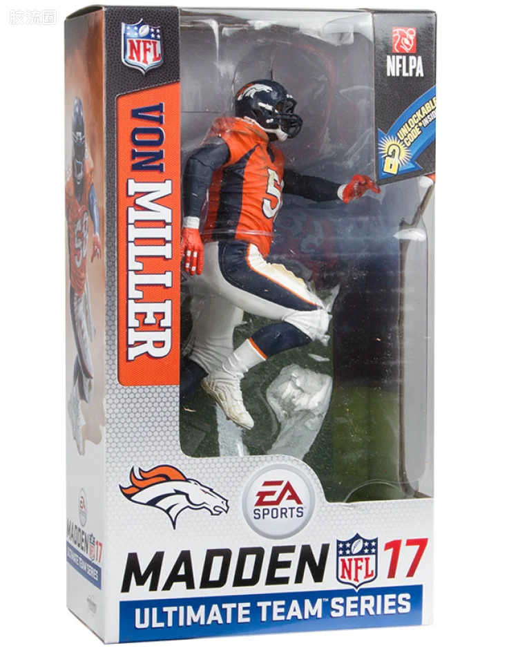 麦克法兰NFL美式足球系列玩具 Madden NFL 17 Ultimate Team Series 2 VON MILLER