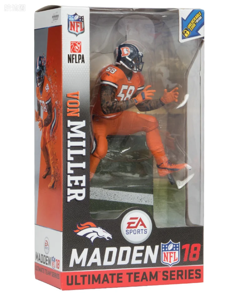 麦克法兰NFL美式足球系列玩具 Madden NFL 18 Ultimate Team Series 1 VON MILLER