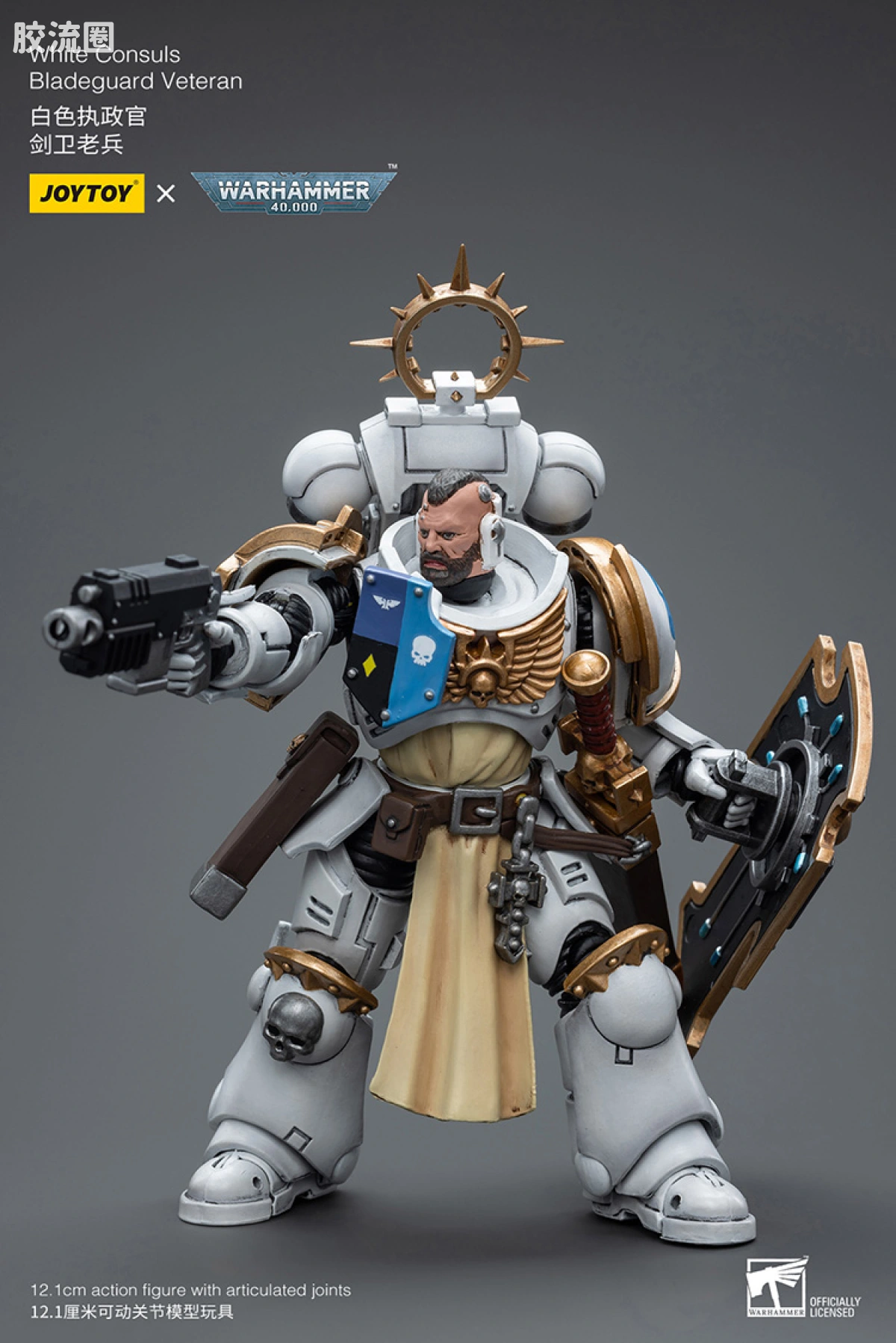 JOYTOY x 战锤40K 其他星际战士战团 白色执政官 剑卫老兵 - 图片