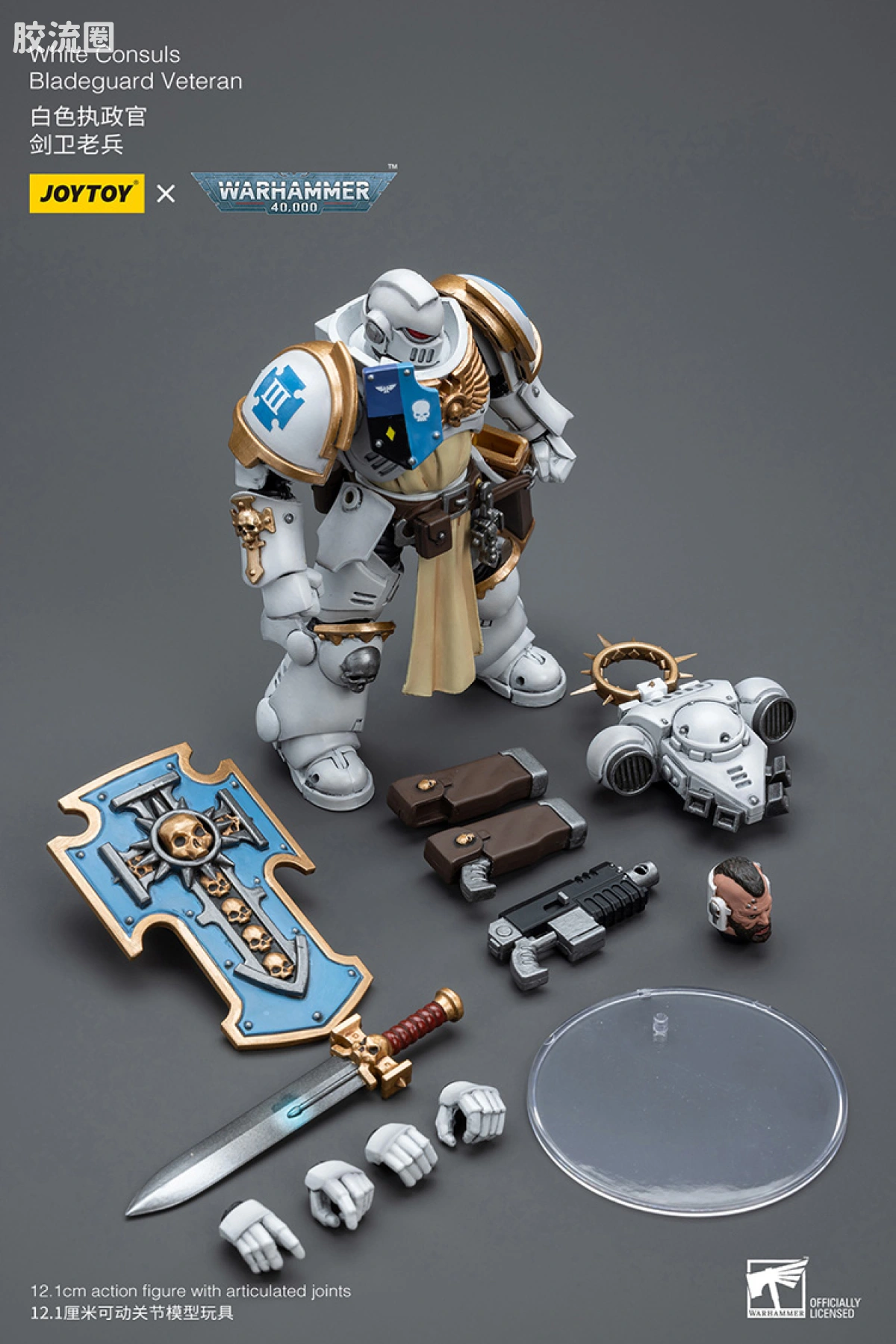 JOYTOY x 战锤40K 其他星际战士战团 白色执政官 剑卫老兵 - 图片