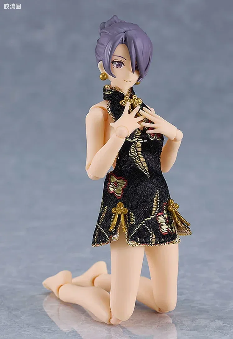 figma可动手办 Figma Styles 569c 女性素体(Mika) with 迷你旗袍穿搭(黑色) - 图片