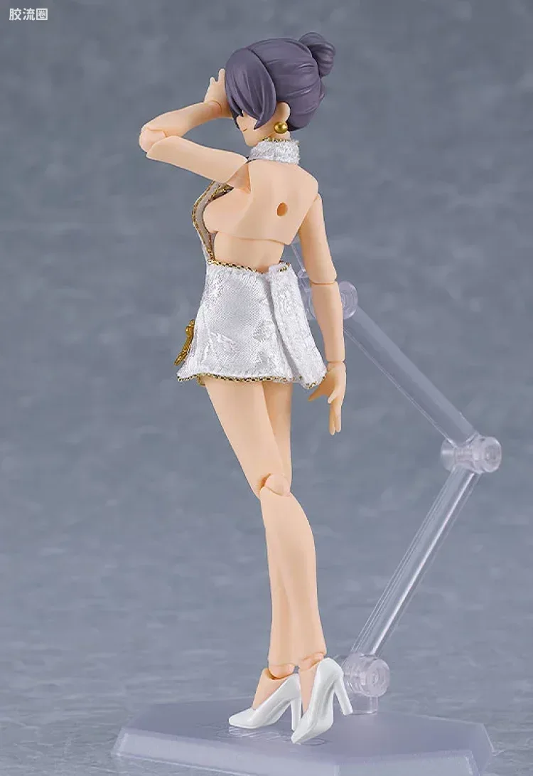 figma可动手办 Figma Styles 569b 女性素体(Mika) with 迷你旗袍穿搭(白色) - 图片