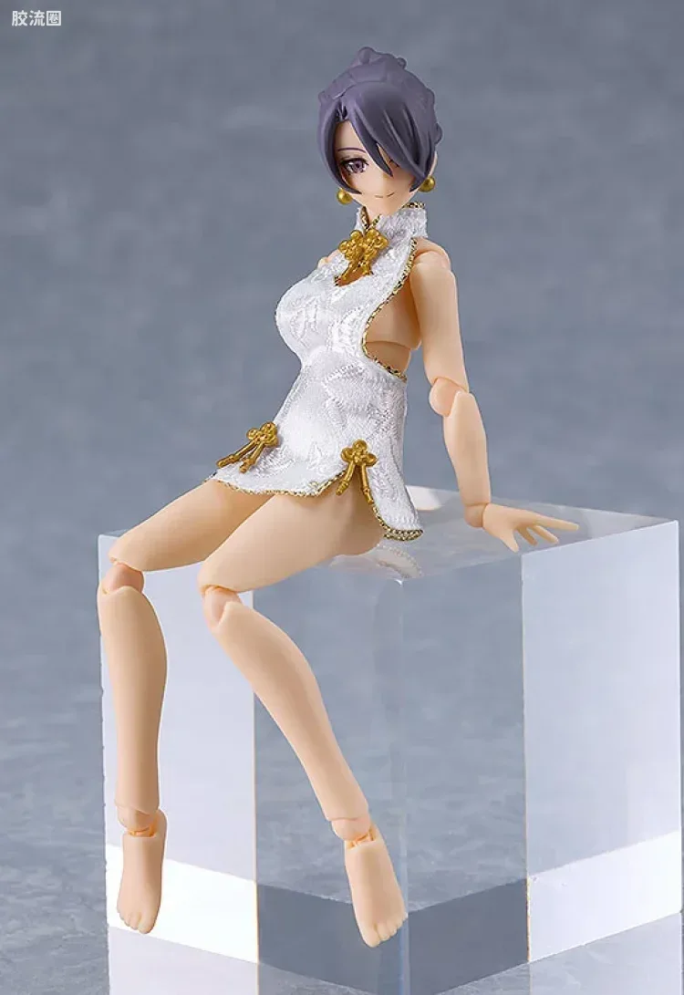 figma可动手办 Figma Styles 569b 女性素体(Mika) with 迷你旗袍穿搭(白色) - 图片