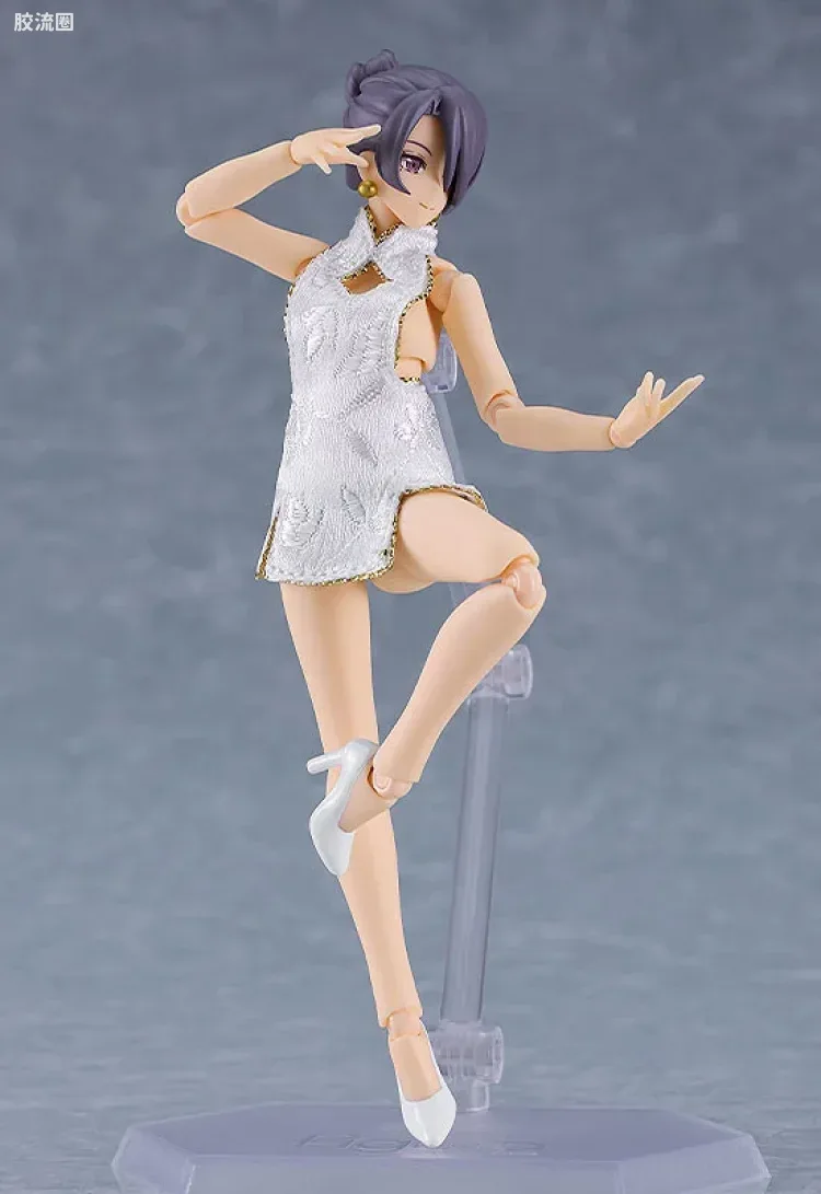 figma可动手办 Figma Styles 569b 女性素体(Mika) with 迷你旗袍穿搭(白色) - 图片