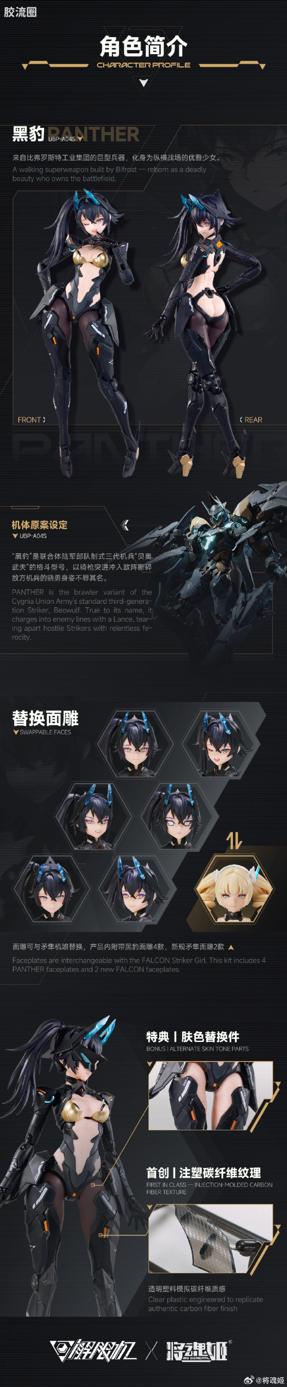 将魂姬拼装模型 解限机 × 将魂姬 UBP-A04S“黑豹” - 图片