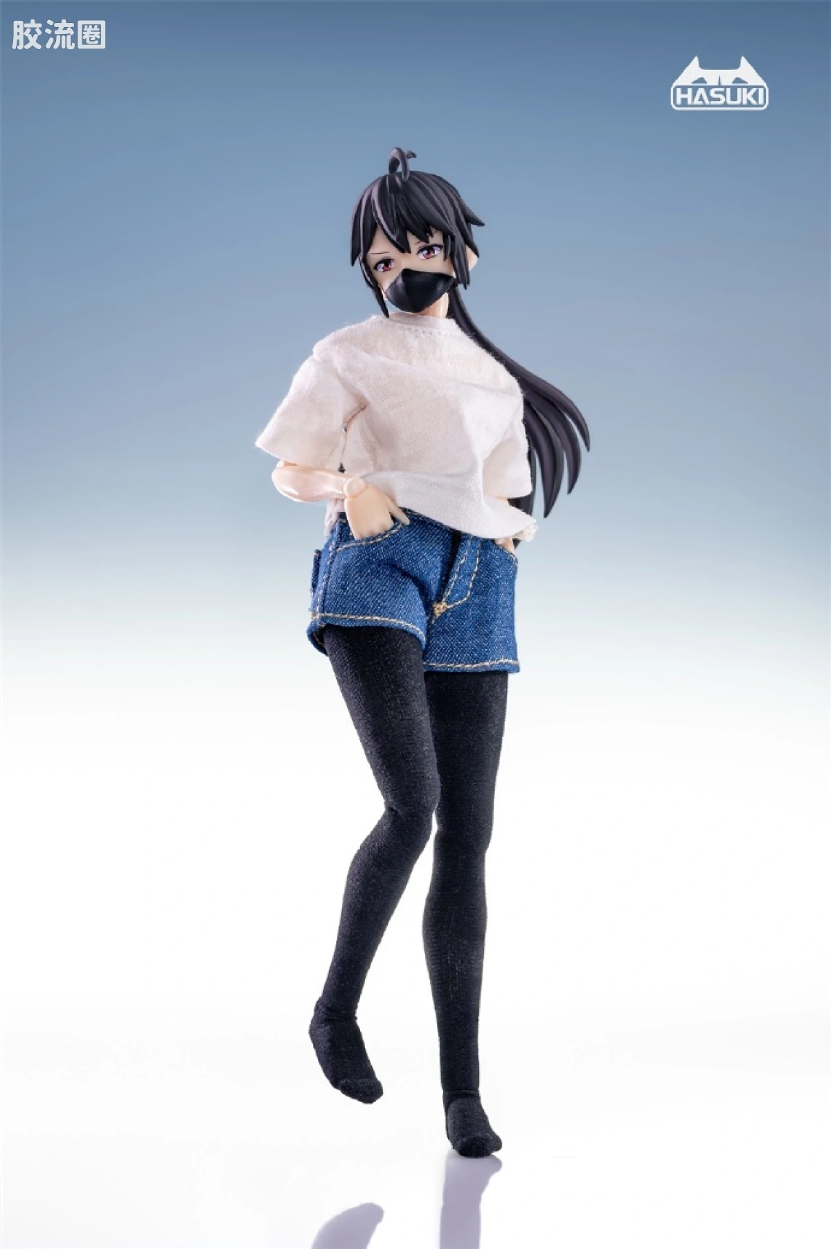 HASUKI-神猫跳动 手办与可动人形系列 服装套装 CS008  T恤牛仔短裤套装 - 图片