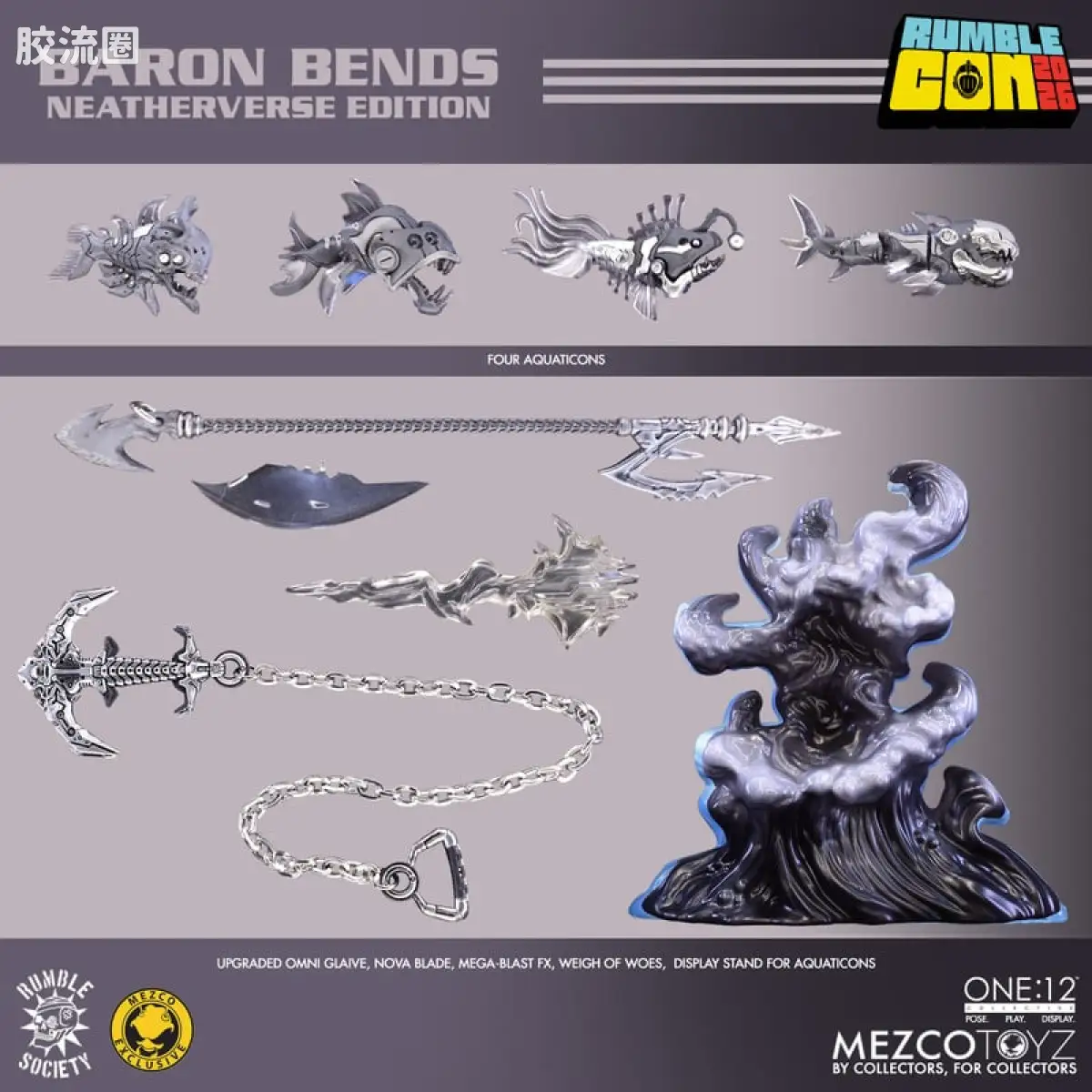 Mezco one-12系列 1/12 Rumble Society集体系列  Baron Bends - 尼瑟宇宙版 - 图片