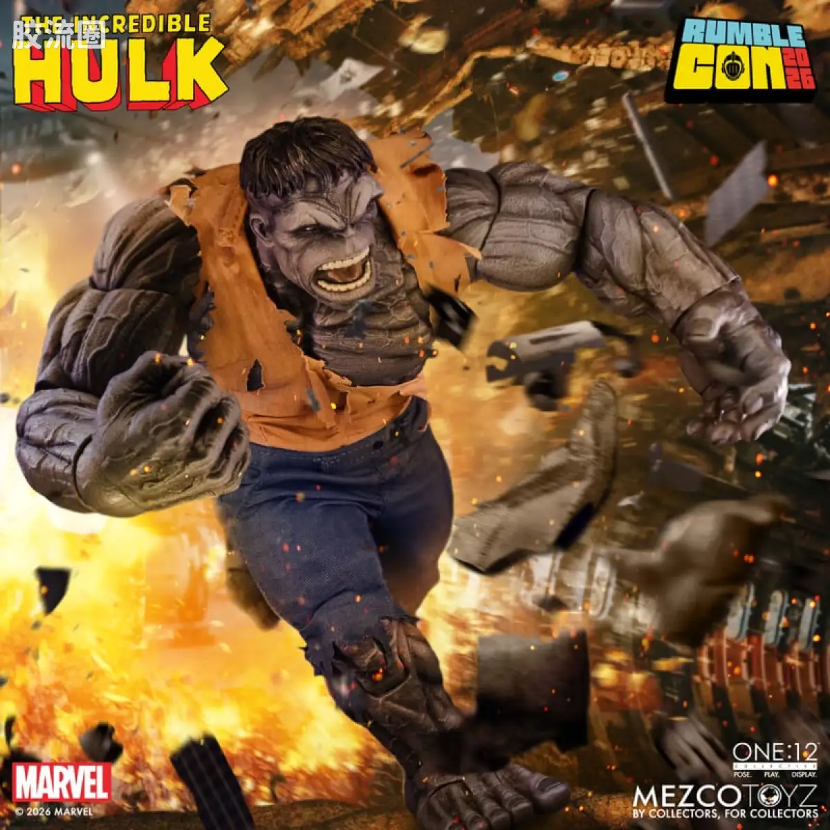 Mezco one-12系列 1/12 Marvel集体系列 灰浩克 - 图片