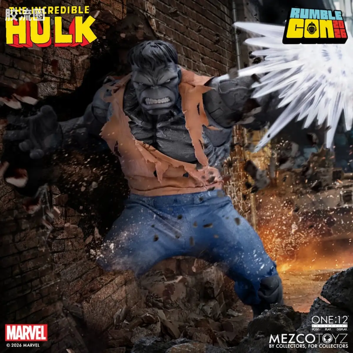 Mezco one-12系列 1/12 Marvel集体系列 灰浩克 - 图片