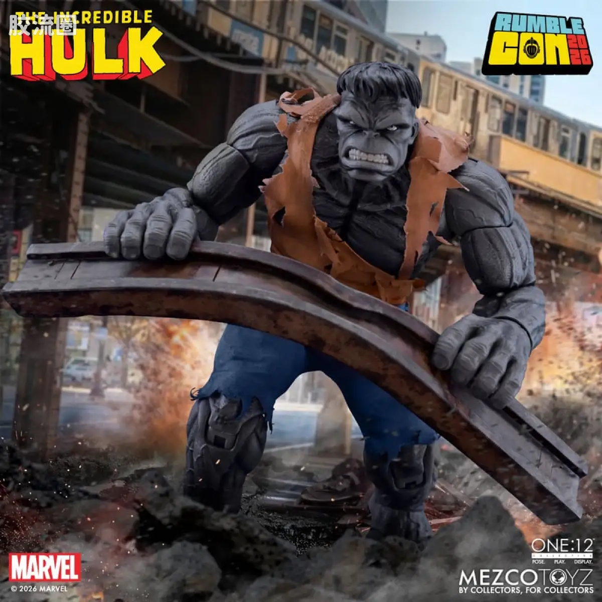 Mezco one-12系列 1/12 Marvel集体系列 灰浩克 - 图片