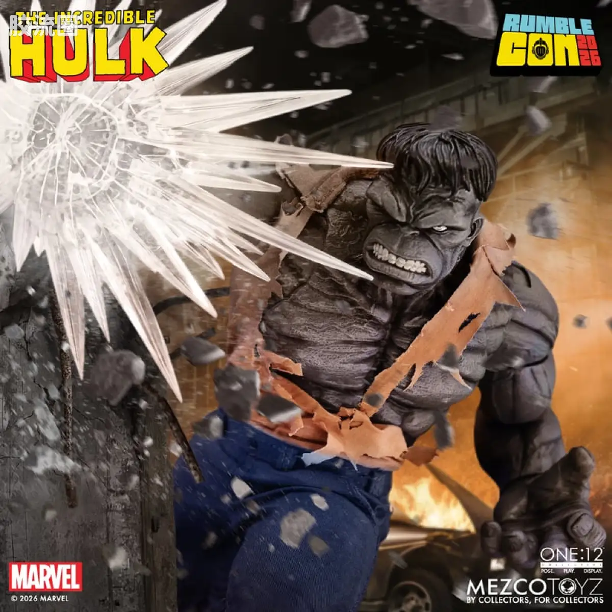 Mezco one-12系列 1/12 Marvel集体系列 灰浩克 - 图片