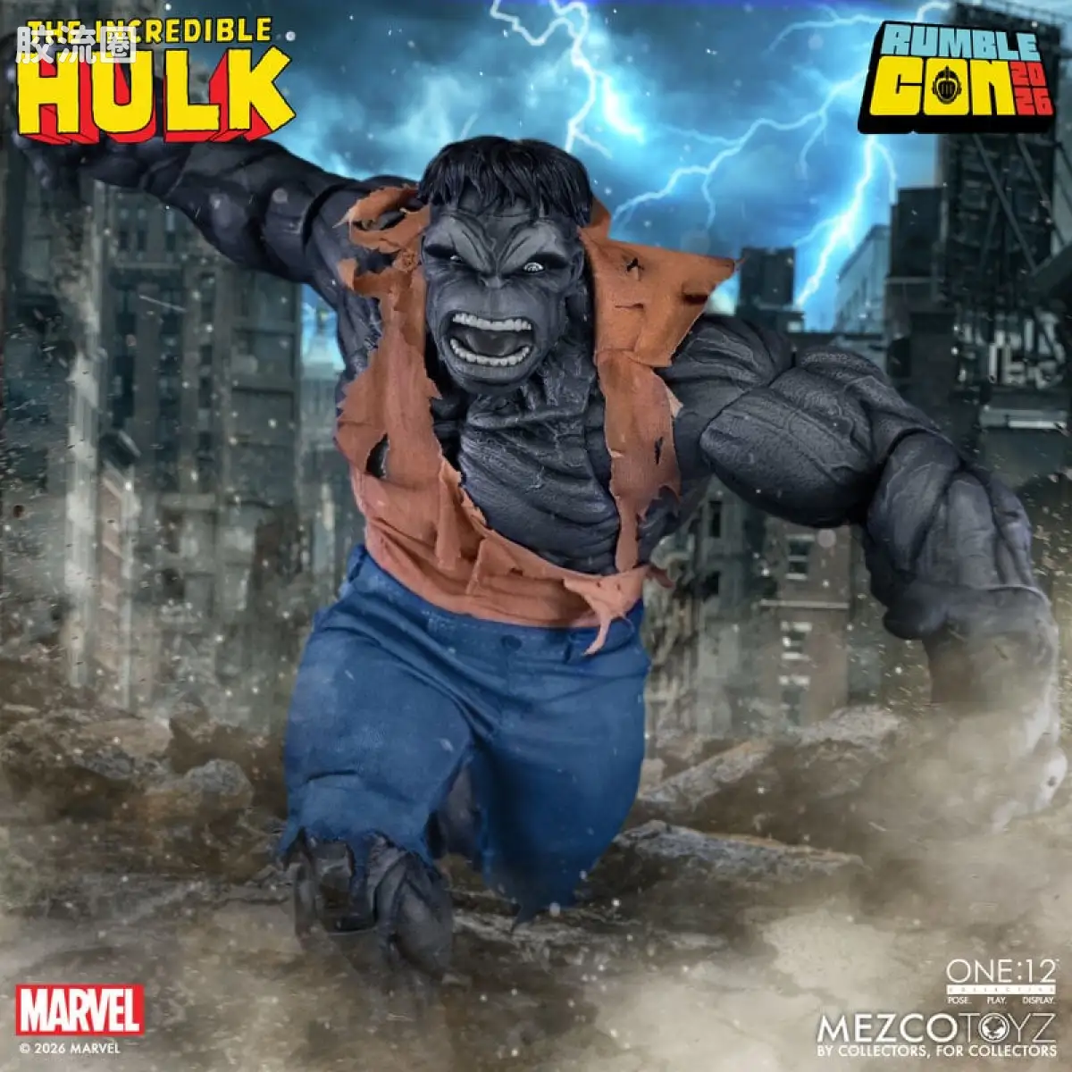 Mezco one-12系列 1/12 Marvel集体系列 灰浩克 - 图片