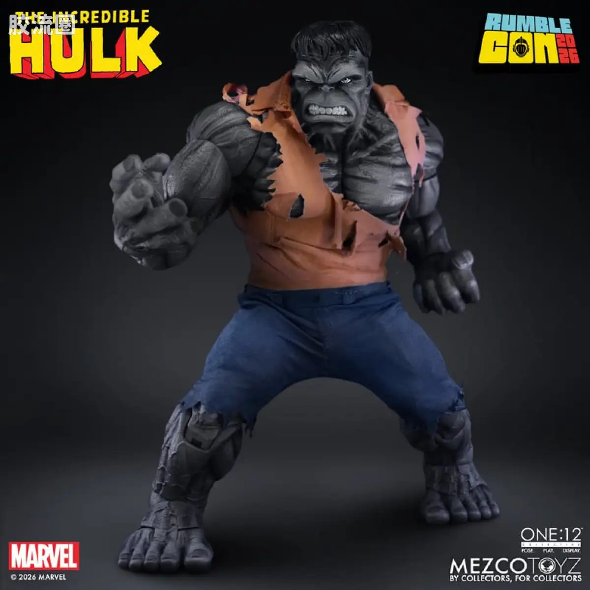 Mezco one-12系列 1/12 Marvel集体系列 灰浩克 - 图片