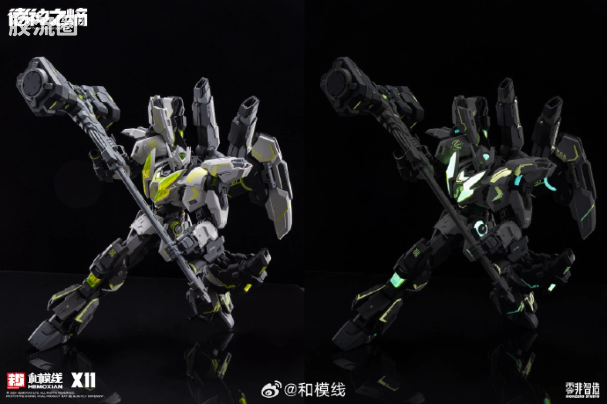和模线 拼装模型综合 零非智造 诸神之熵 雷神-苍雷形态 荧光配色 X11联名定制版 - 图片