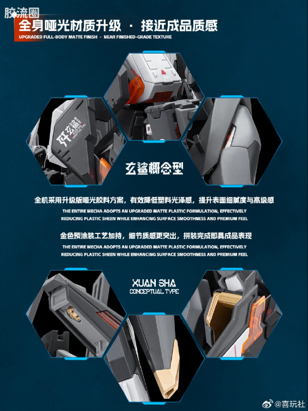 喜玩社拼装系列 龙魂战机系列 玄鲨概念型 - 图片