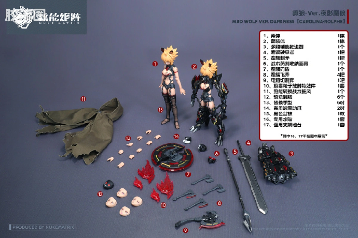 核能矩阵 机娘拼装模型 限定与特别版 癫狼-Ver.夜影魔狼 - 图片