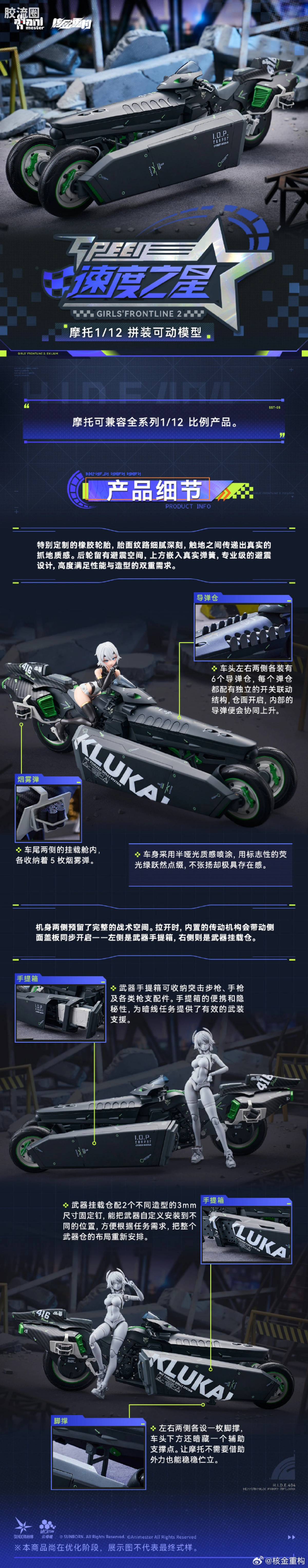 核金重构拼装系列 机娘系列 可露凯 - 速度之星 摩托版 - 图片