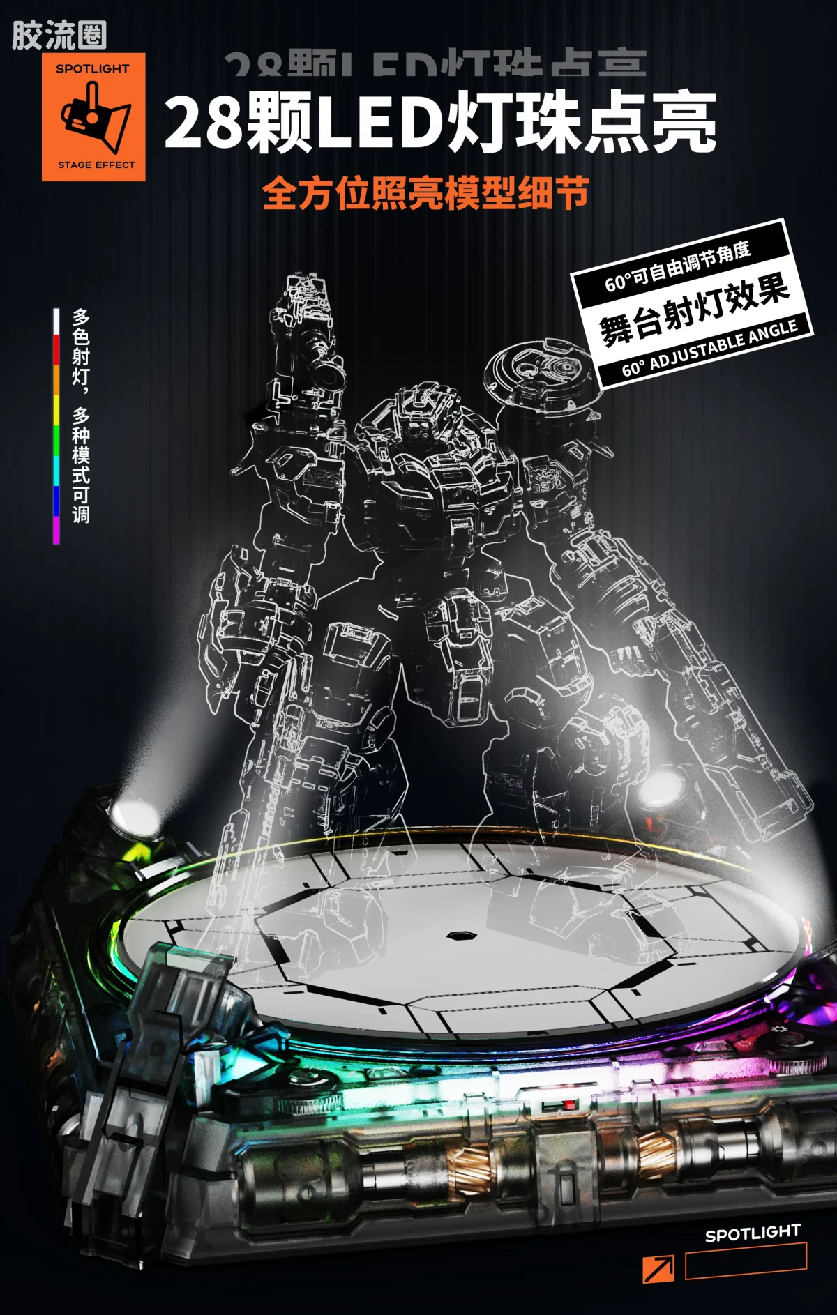 MOSHOWTOYS机甲成品系列 周边及配件包 潮态 电控展示台 双版本 - 图片
