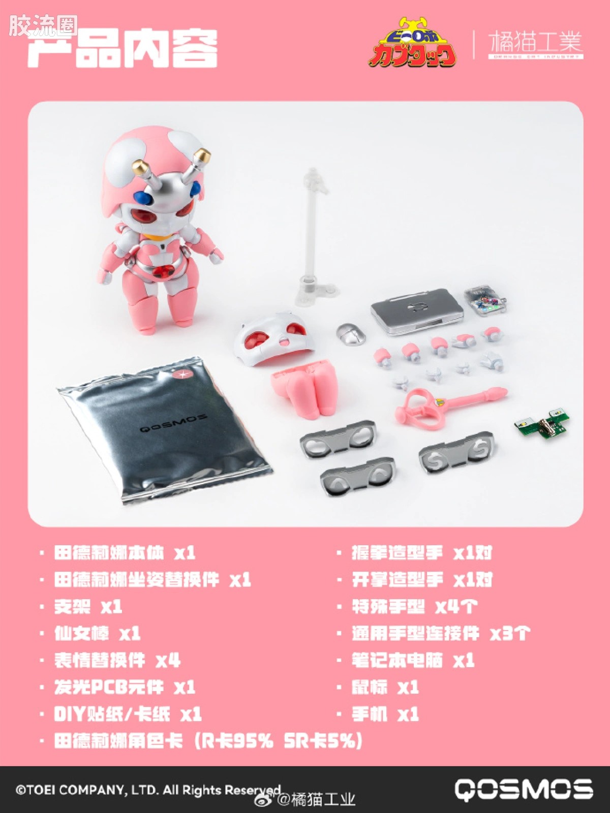 橘猫工业拼装模型系列 QOSMOS 铁甲小宝系列 第六弹 田德莉娜&蜻蜓队长 - 图片