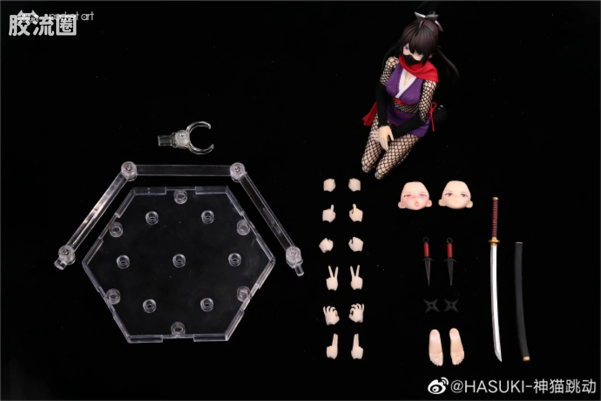 HASUKI-神猫跳动 手办与可动人形系列 Pocket Art系列 002 女忍者 萩 - 图片