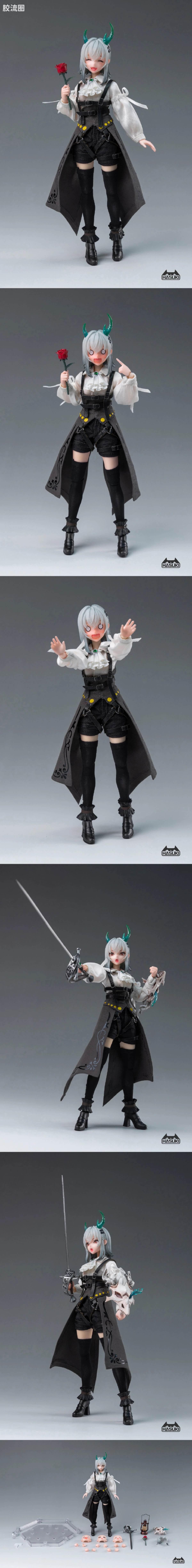 HASUKI-神猫跳动 手办与可动人形系列 Pocket Art系列 008 玫瑰骑士 格罗莉亚 - 图片