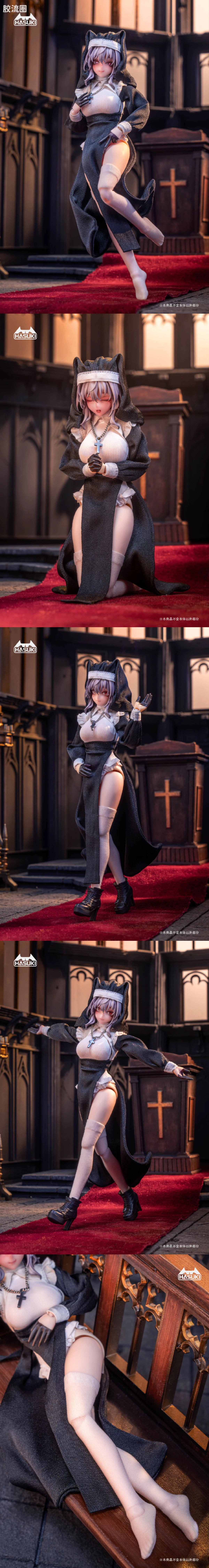 HASUKI-神猫跳动 手办与可动人形系列 服装套装 CS017 修女服A 机娘服装包 - 图片