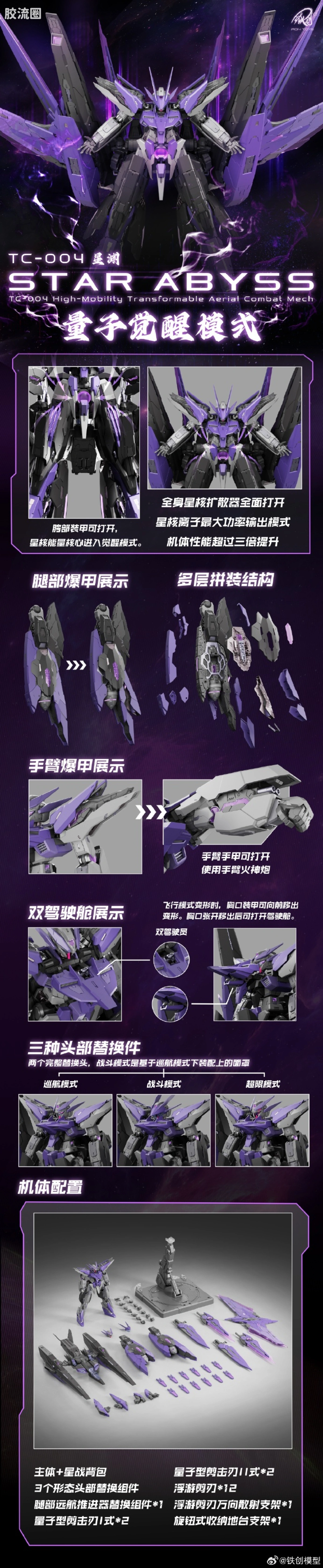 铁创拼装模型 拼装模型系列 TC-004 星渊 STAR ABYSS 1/100 机甲拼装模型 - 图片