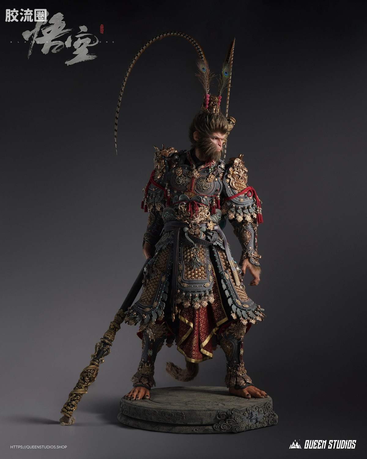 Queen Studios雕像系列 1/1雕像 《黑神话：悟空》天命人·大圣金甲1/1全身像 - 图片