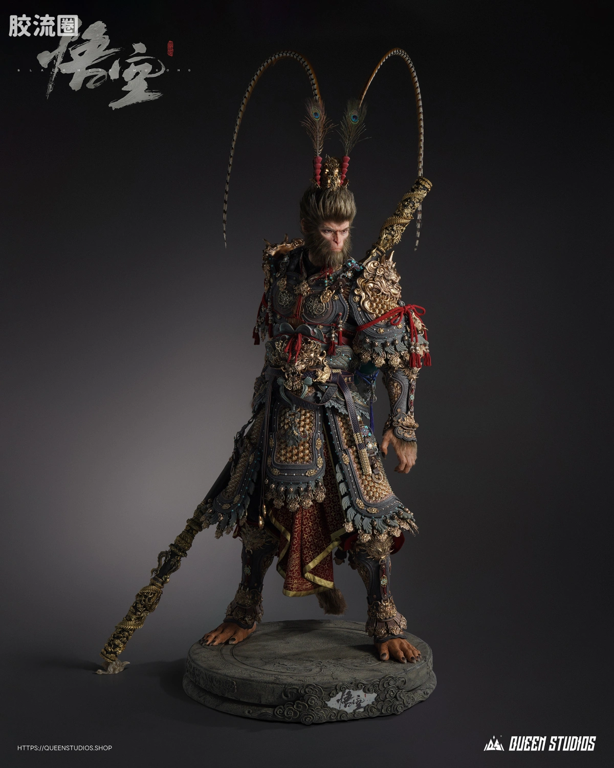 Queen Studios雕像系列 1/1雕像 《黑神话：悟空》天命人·大圣金甲1/1全身像 - 图片