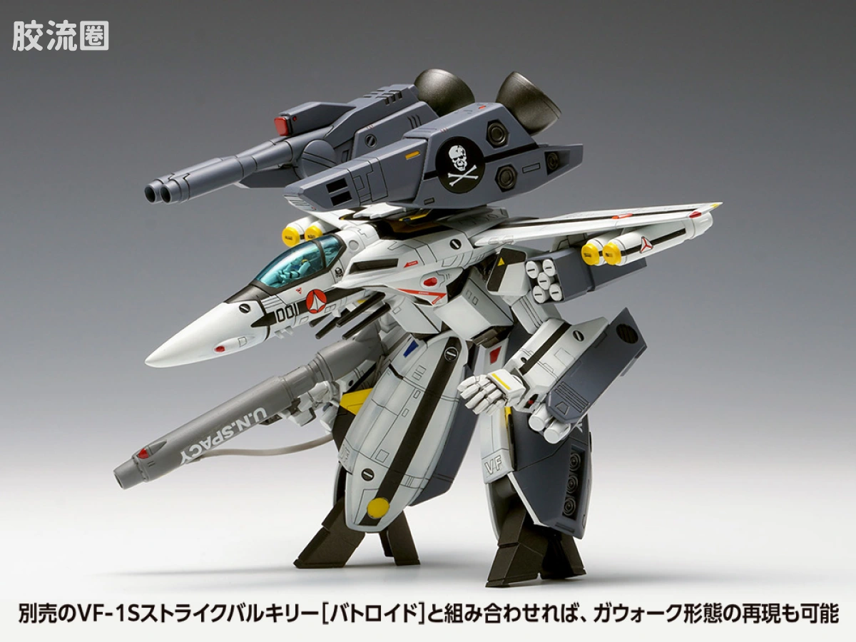 WAVE拼装综合系列 MACROSS 超时空要塞 VF-1S 强袭女武神[战斗机模式]一条辉机、罗伊·福卡机 - 图片