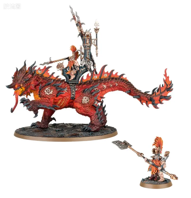 战锤：西格玛时代 Warhammer：Age of Sigmar Fyreslayers 炽焰屠夫 初版 骑熔岩巨兽的符文之子