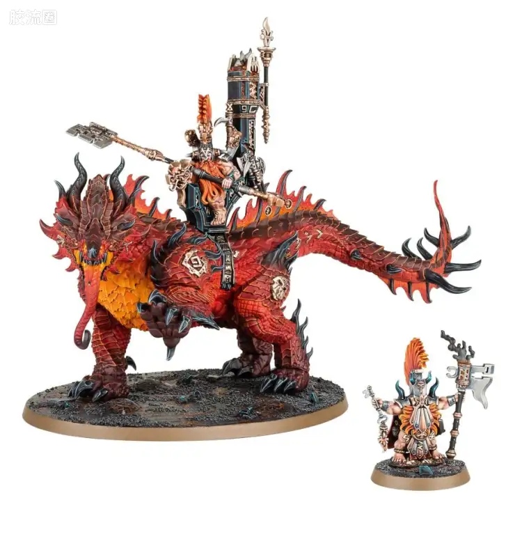 战锤：西格玛时代 Warhammer：Age of Sigmar Fyreslayers 炽焰屠夫 初版 骑熔岩巨兽的赤金符文之父