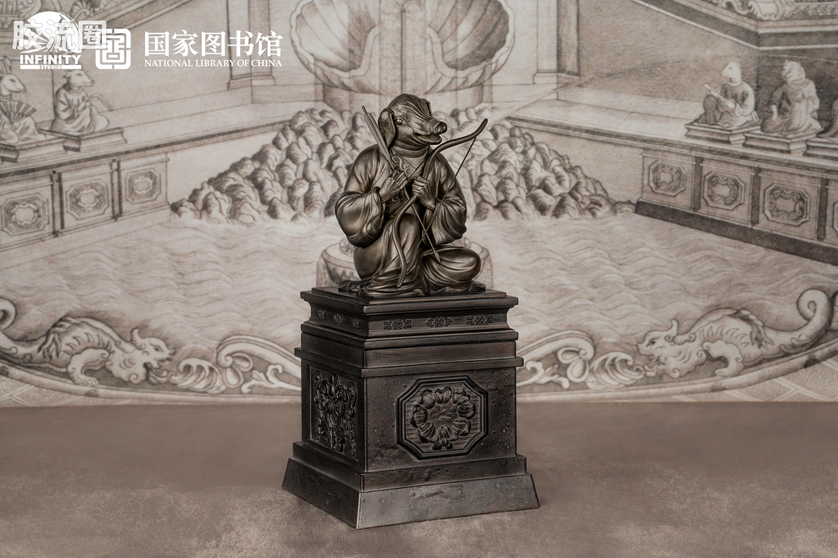 开天工作室 日系手办&雕像系列 十二生肖兽首系列 亥猪 月下古铜 - 图片