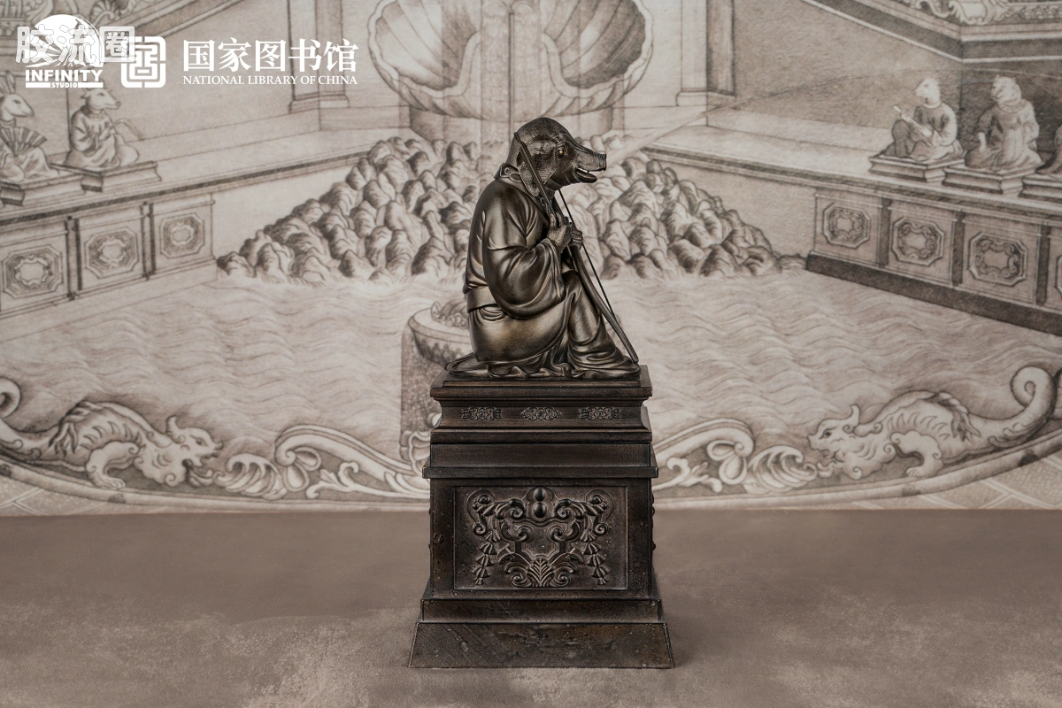 开天工作室 日系手办&雕像系列 十二生肖兽首系列 亥猪 月下古铜 - 图片