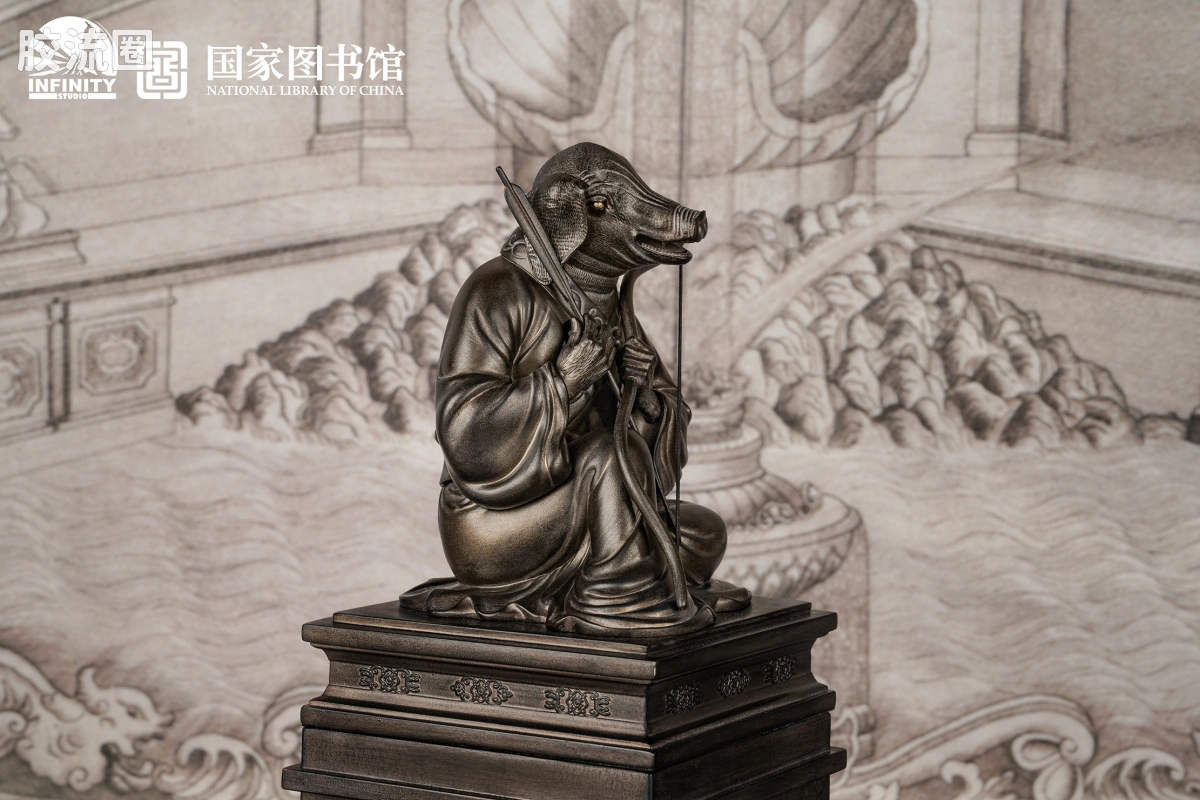 开天工作室 日系手办&雕像系列 十二生肖兽首系列 亥猪 月下古铜 - 图片