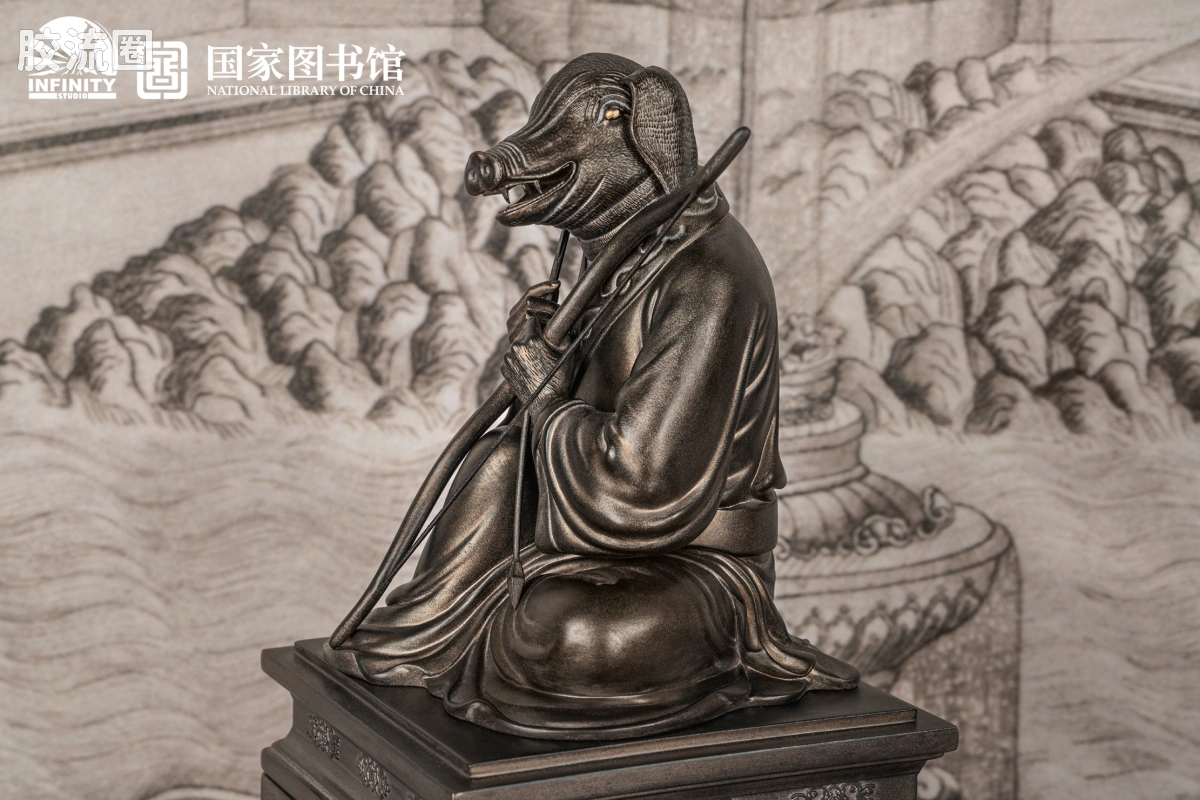 开天工作室 日系手办&雕像系列 十二生肖兽首系列 亥猪 月下古铜 - 图片