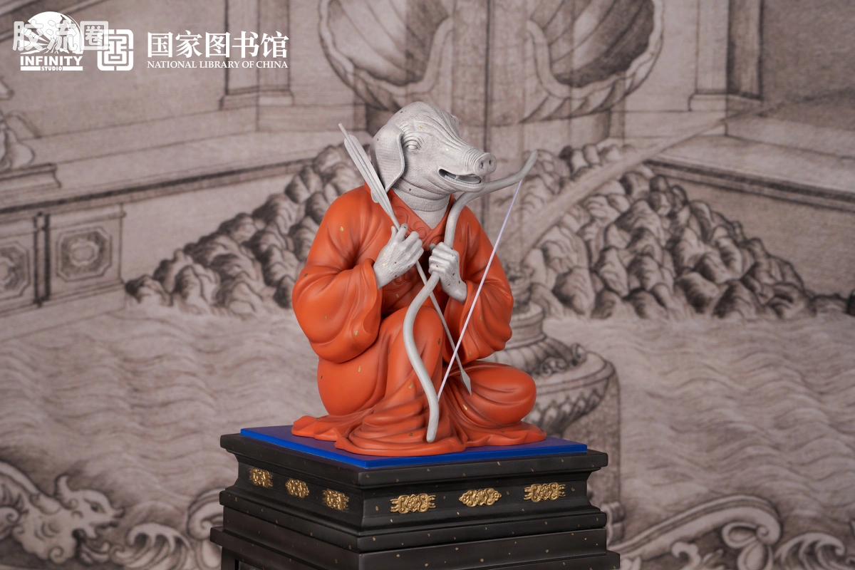 开天工作室 日系手办&雕像系列 十二生肖兽首系列 亥猪 点星三彩 - 图片