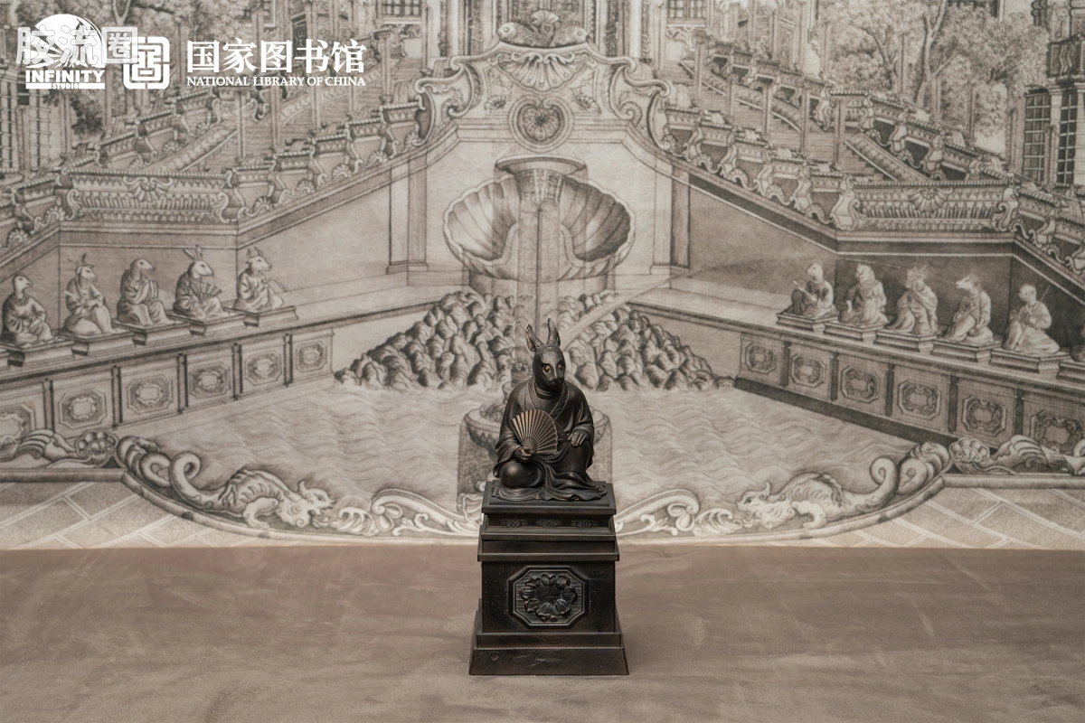 开天工作室 日系手办&雕像系列 十二生肖兽首系列 卯兔 月下古铜 - 图片