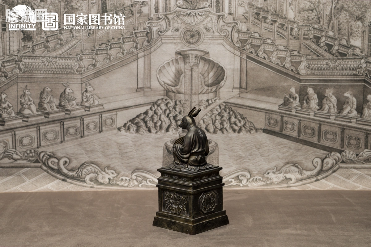 开天工作室 日系手办&雕像系列 十二生肖兽首系列 卯兔 月下古铜 - 图片