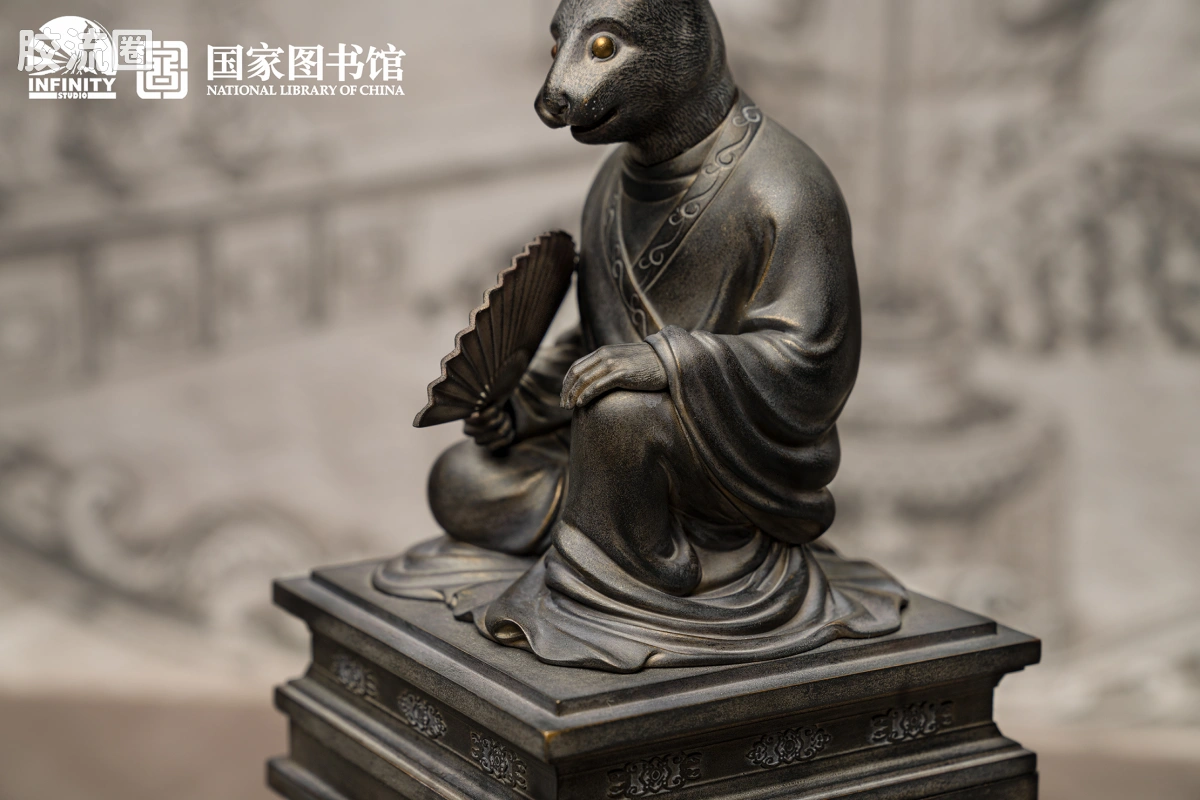开天工作室 日系手办&雕像系列 十二生肖兽首系列 卯兔 月下古铜 - 图片