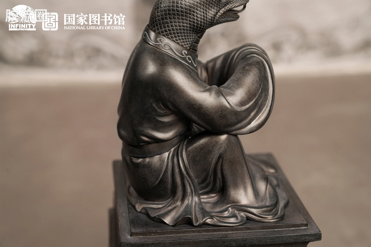 开天工作室 日系手办&雕像系列 十二生肖兽首系列 巳蛇 月下古铜 - 图片