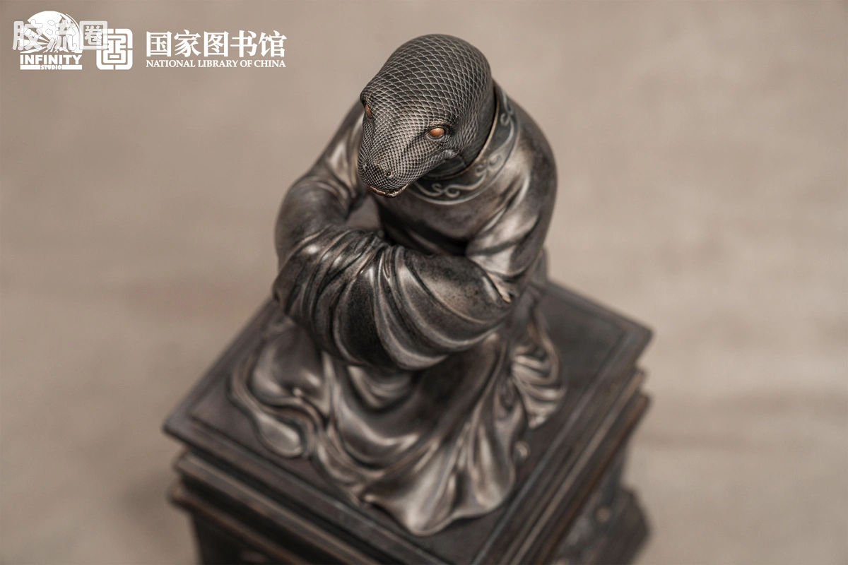 开天工作室 日系手办&雕像系列 十二生肖兽首系列 巳蛇 月下古铜 - 图片