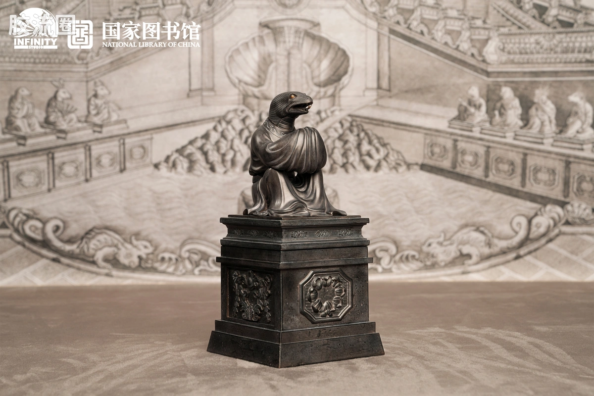 开天工作室 日系手办&雕像系列 十二生肖兽首系列 巳蛇 月下古铜 - 图片