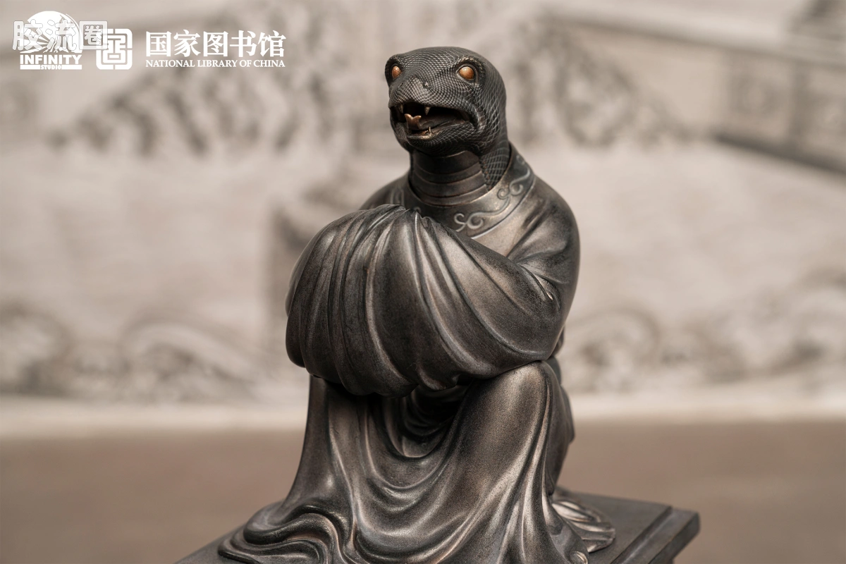 开天工作室 日系手办&雕像系列 十二生肖兽首系列 巳蛇 月下古铜 - 图片