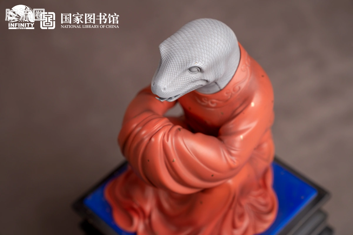 开天工作室 日系手办&雕像系列 十二生肖兽首系列 巳蛇 点星三彩 - 图片