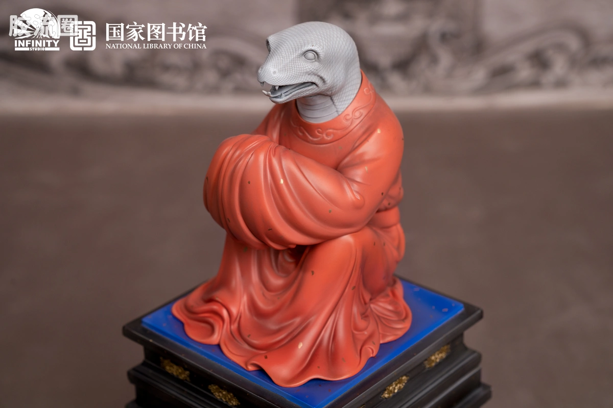 开天工作室 日系手办&雕像系列 十二生肖兽首系列 巳蛇 点星三彩 - 图片