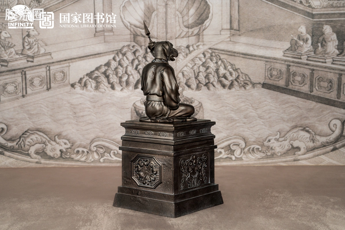 开天工作室 日系手办&雕像系列 十二生肖兽首系列 戌狗 月下古铜 - 图片